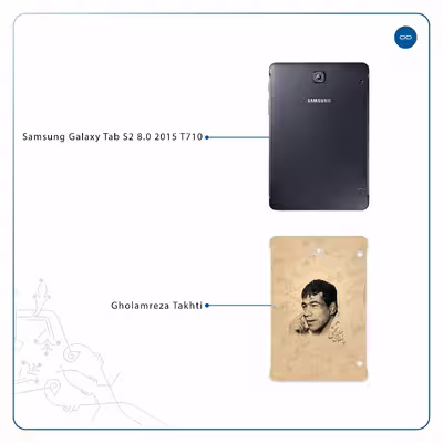 برچسب پوششی ماهوت مدل Gholamreza Takhti مناسب برای تبلت سامسونگ Galaxy Tab S2 8.0 2015 T710
