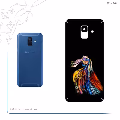 برچسب پوششی ماهوت مدل Rainbow Hair Digital Art مناسب برای گوشی موبایل سامسونگ Galaxy A6 2018