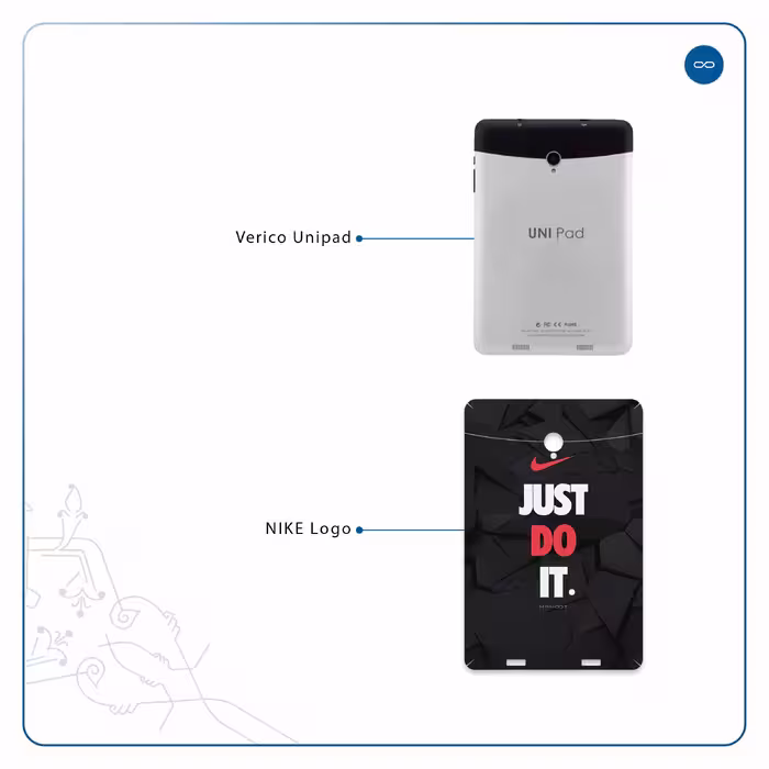 برچسب پوششی ماهوت مدل NIKE-Logo مناسب برای تبلت وریکو Unipad