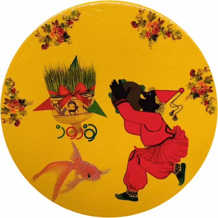 بشقاب دیوارکوب سفالی مدل نوروز کد 1