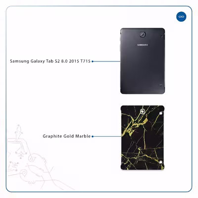 برچسب پوششی ماهوت مدل Graphite-Gold-Marble مناسب برای تبلت سامسونگ Galaxy Tab S2 8.0 2015 T715