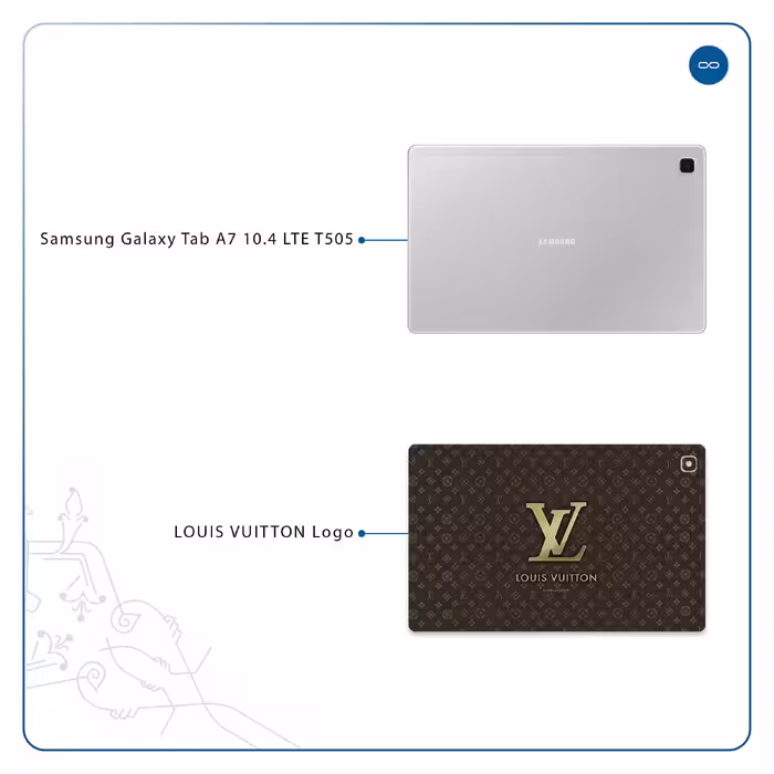 برچسب پوششی ماهوت مدل LOUIS-VUITTON-Logo مناسب برای تبلت سامسونگ Galaxy Tab A7 10.4 LTE 2020 T505