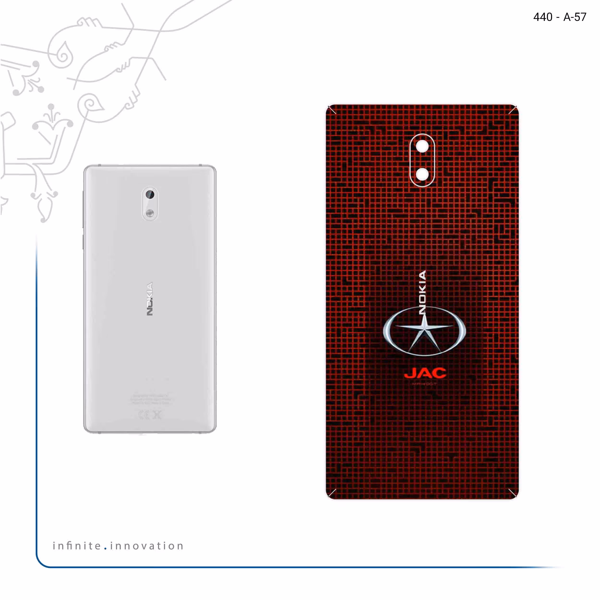 برچسب پوششی ماهوت مدل JAC مناسب برای گوشی موبایل نوکیا 3