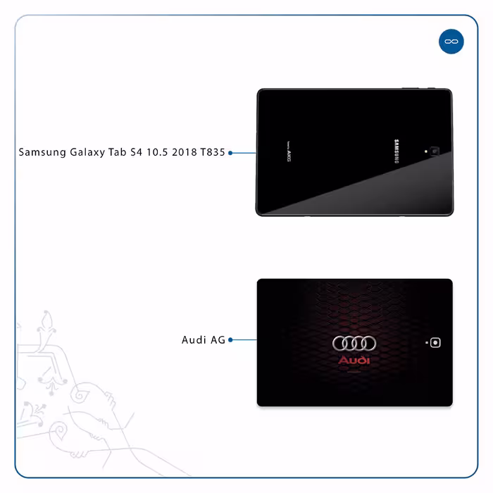برچسب پوششی ماهوت مدل Audi AG مناسب برای تبلت سامسونگ Galaxy Tab S4 10.5 2018 T835