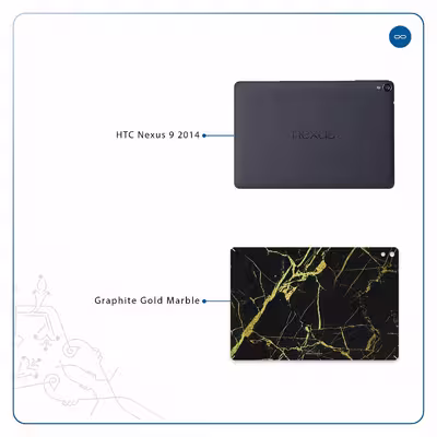 برچسب پوششی ماهوت مدل Graphite-Gold-Marble مناسب برای تبلت اچ تی سی Nexus 9 2014