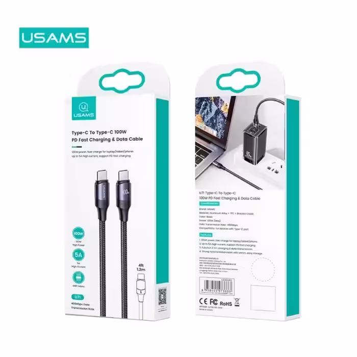 کابل تبدیل usb-c به usb-c یوسمز مدل Sj525 طول 2 متر