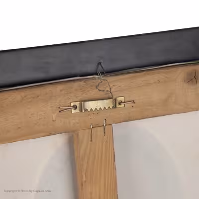 تابلو نقاشی رنگ روغن مدل خانه سنتی عامری های کاشان و فرش ایرانی 