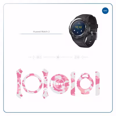 برچسب ماهوت طرح Army-Pink مناسب برای ساعت هوشمند هوآوی Watch 2