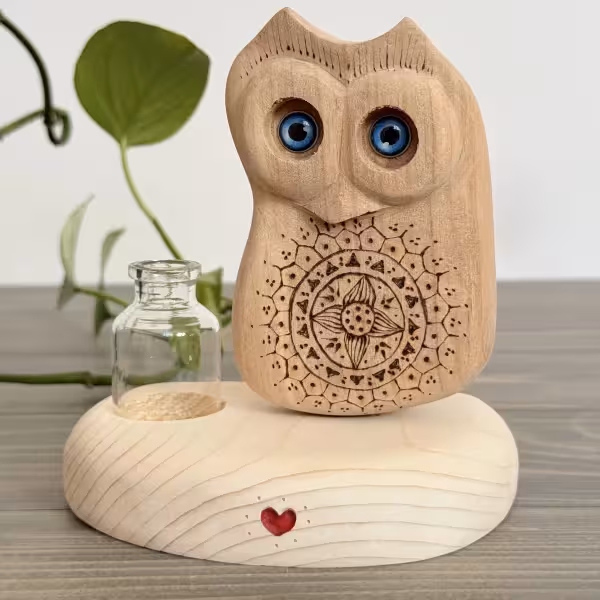 گلدان جغد دانا تک بزرگ طرح چهار