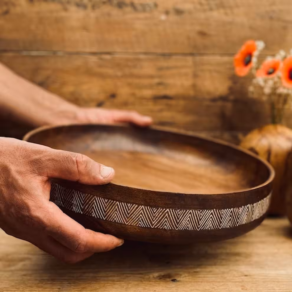 ظرف چوبی مدل بینه کد 010057