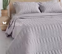 لحاف دونفره بهاره طرح کاج رنگ طوسی