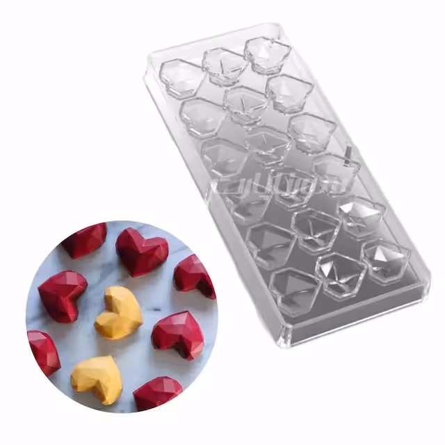 قالب شکلات پلی کربنات قلب اوریگامی میکس