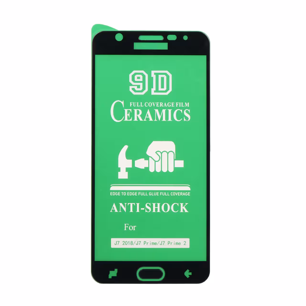 محافظ صفحه نمایش سرامیکی شفاف Samsung J7 Prime - Full Cover - مشکی (بدون پک)