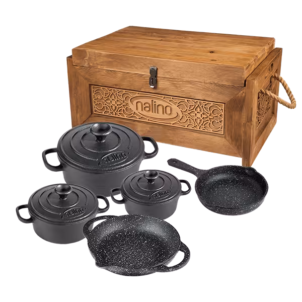 سرویس 8 پارچه Fico   جعبه چوبی نالینو