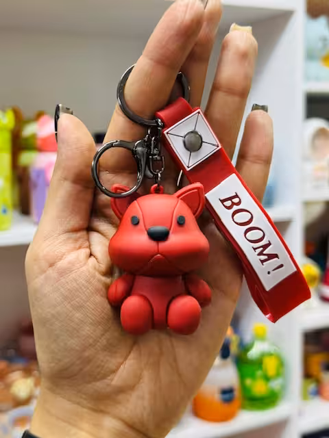 جاکلیدی سیلیکونی طرح بولداگ قرمز