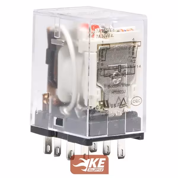 رله 24VDC سه کنتاکت 7 آمپر هونگفا HF18FF/024-3Z1TD