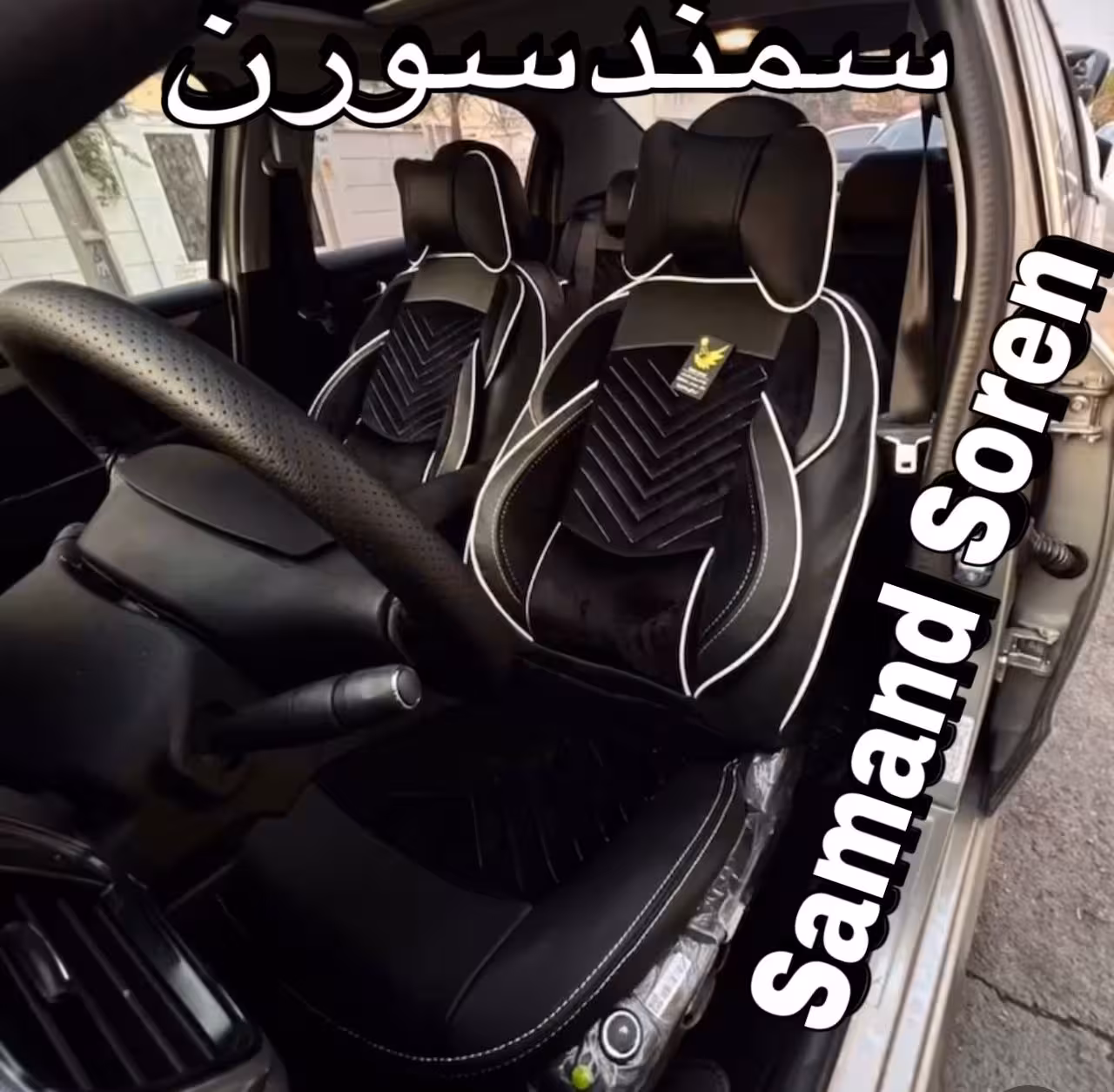 روکش صندلی سورن وسط مخمل بغل چرم کوالیتی بالافول طبی vipخلبانی دارای جاموبایلی پدطبی گودی کمروسر مدل نیولاماری مناسب سورنپلاس سمند سورن