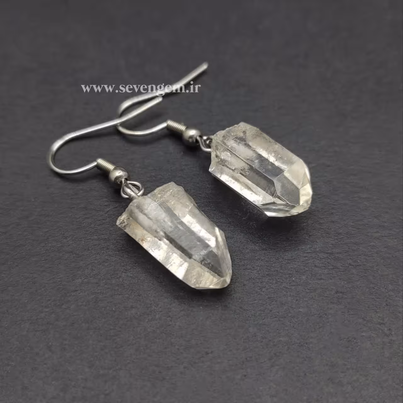 گوشواره کریستال کوارتز شفاف ، کد(A159)