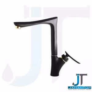 شیر ظرفشویی اهرمی مشکی طلایی آریانا (مدل کارون)