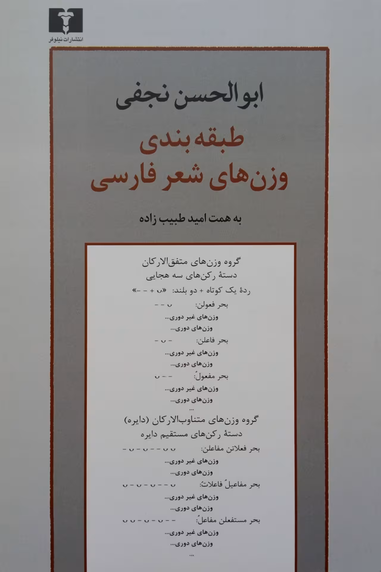 کتاب طبقه‌بندی وزن‌های شعر فارسی