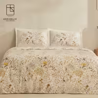 ست کاوری طرحدار سفید زرد مدل Lussi