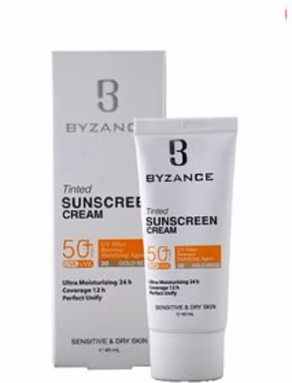 کرم ضد آفتاب SPF50 پوست خشک و حساس بیزانس رز بژ اولترا 30