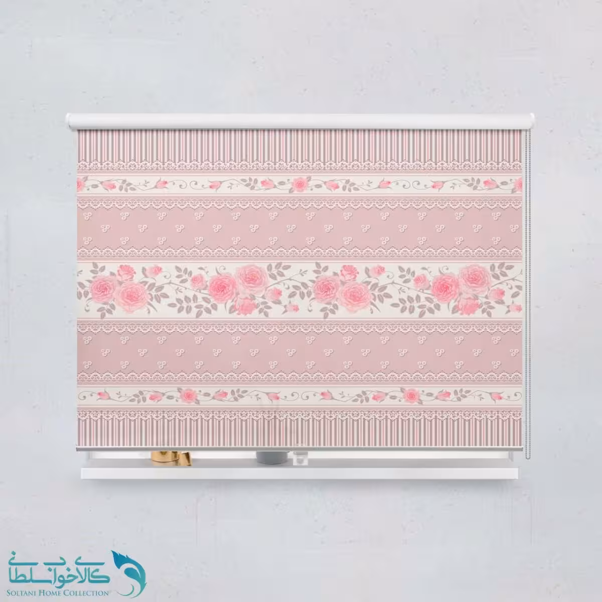 پرده شید اتاق کودک طرح رز صورتی کد A3045