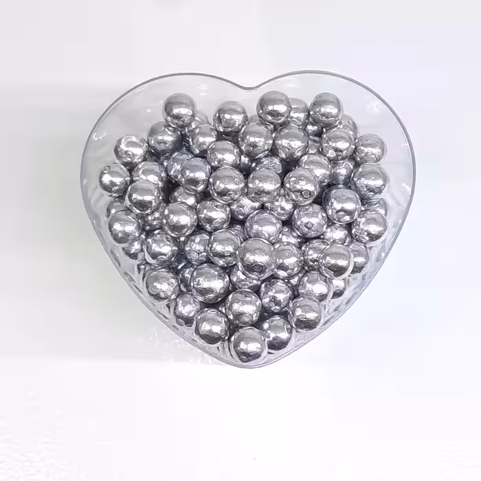 مروارید خوراکی تزئینی رنگ نقره ای سایز چهار