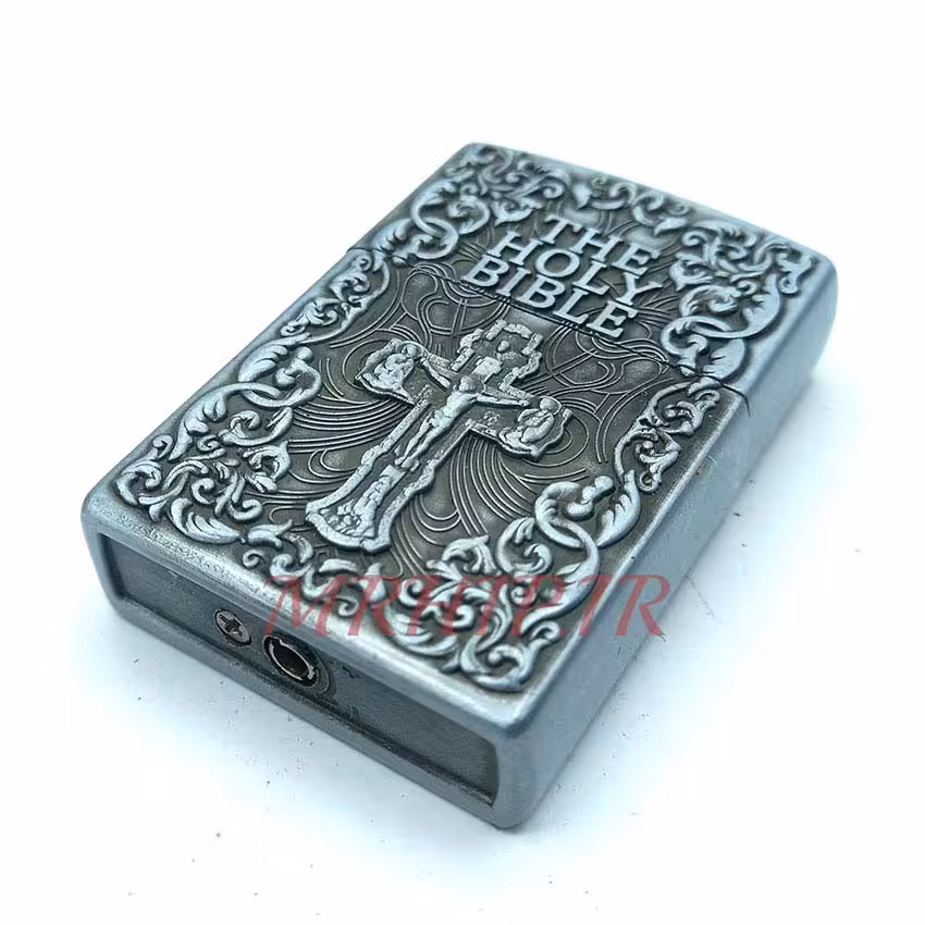 فندک گازی طرح صلیب نقره ای کدa 120304