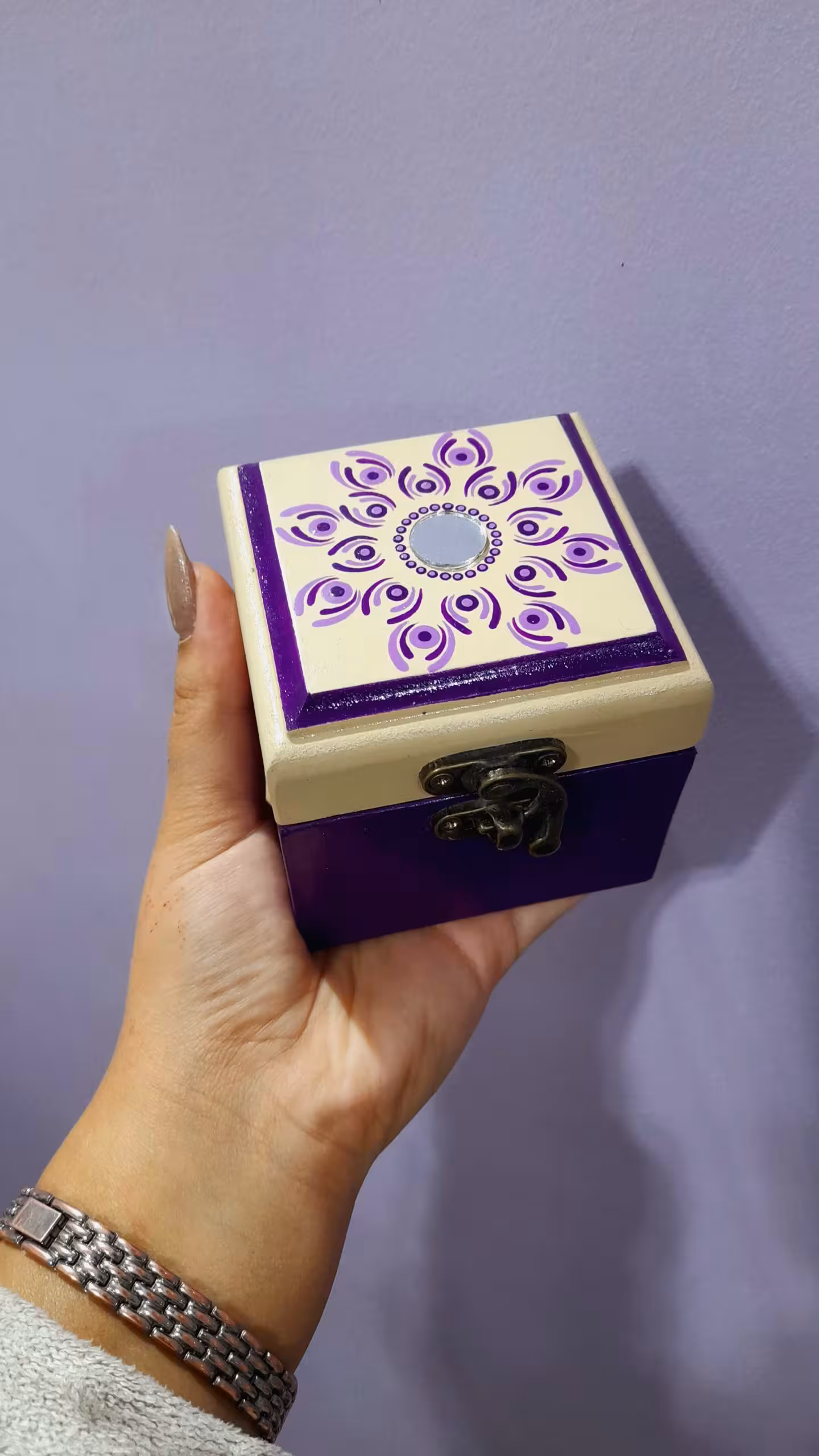 جعبه چوبی طرح ماندالا