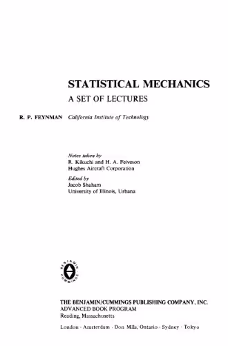 خرید و دانلود نسخه کامل کتاب Statistical Mechanics: A Set of Lectures (Advanced Book Classics)