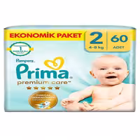 پوشک بچه پریما مدل Premium Care سایز 2 بسته 60 عددی
