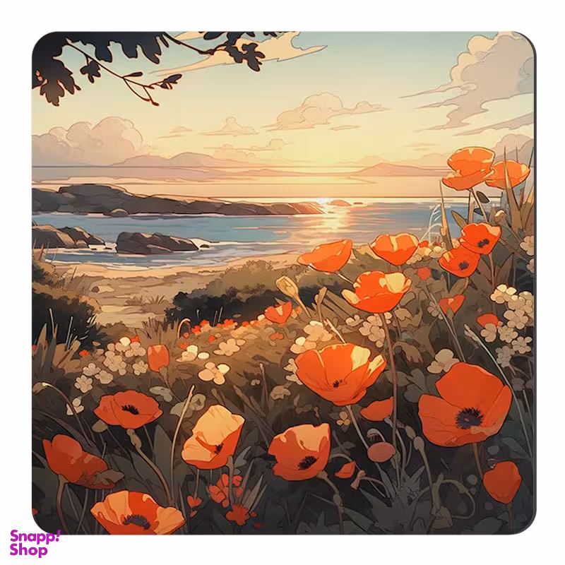 مگنت صبا طرح مدل نقاشی گلهای شقایق کنار رودخانه کد M955