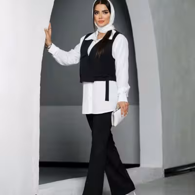 ست سه تیکه زنانه جلیقه شلوار کت و شلوار لباس زنانه