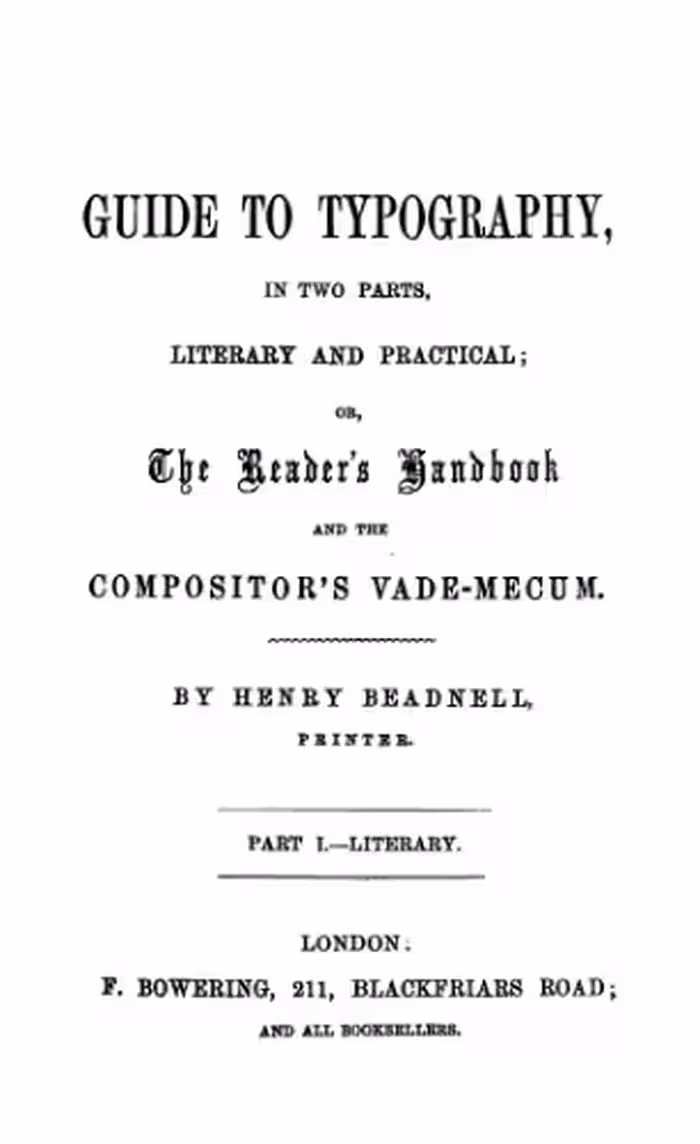 خرید و دانلود نسخه کامل کتاب A guide to typography,: In two parts, literary and practical; or, The reader's handbook and the compositor's vade-mecum