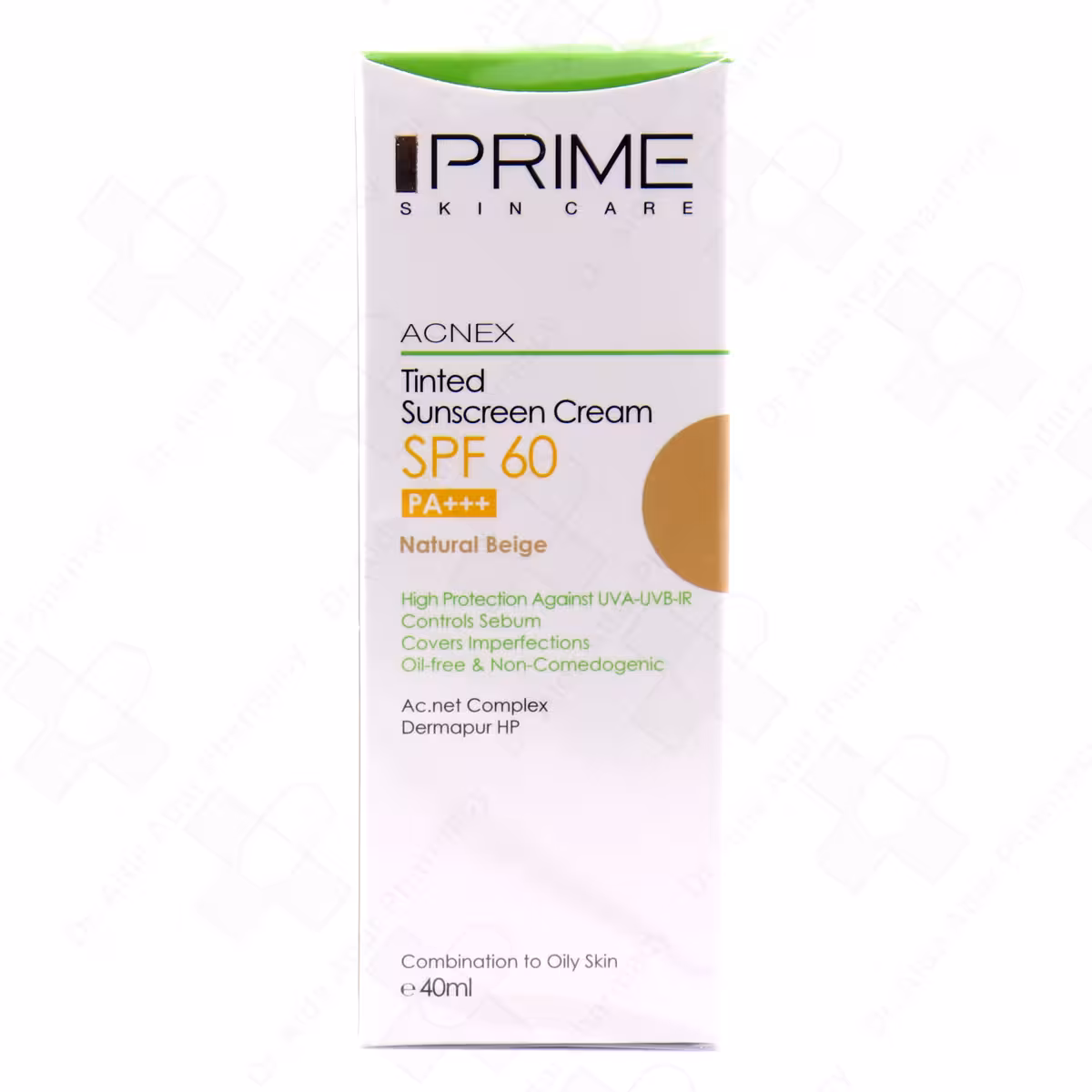 کرم ضد آفتاب فاقد چربی SPF60 رنگ بژ پرایم 40 میلی لیتر
