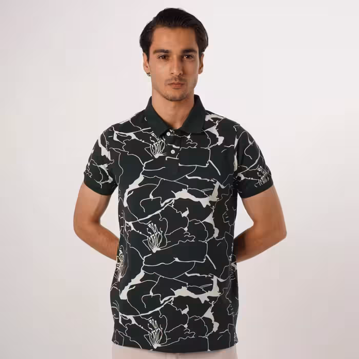 پولوشرت سبز طرح دار یونیسکس کانی راش