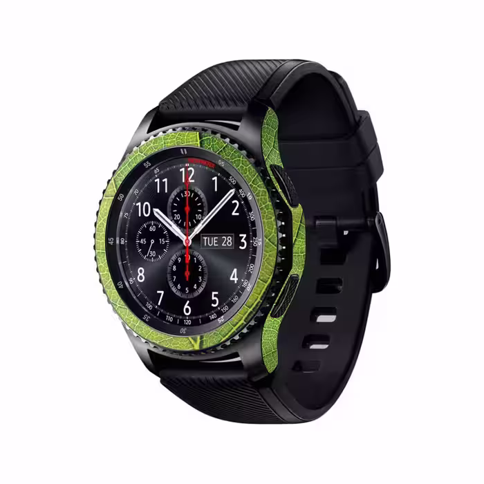 برچسب ماهوت طرح Leaf-Texture مناسب برای ساعت هوشمند سامسونگ Galaxy Gear S3 Frontier