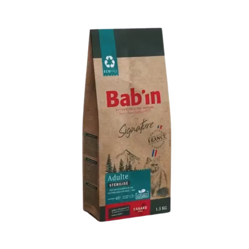 غذای خشک گربه بالغ Canard Strilised اردک برند Babin بابین 1.5 کیلویی