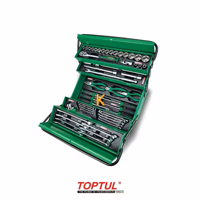 جعبه ابزار 3 طبقه 62 پارچه کارگاهی مدل GCAZ0057 تاپ تول