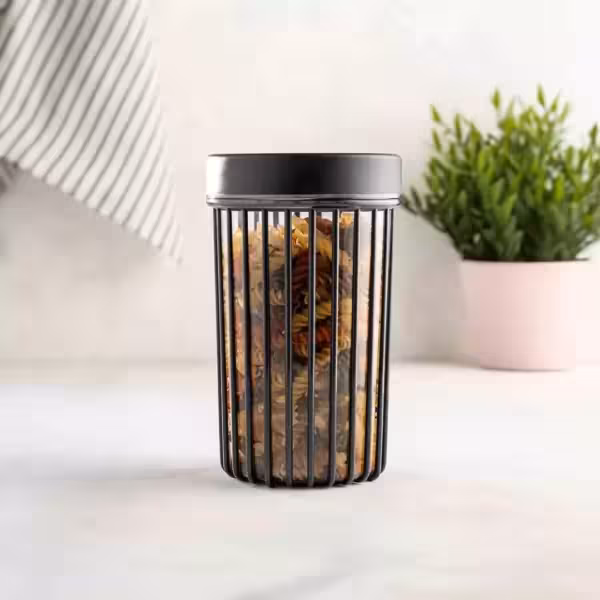 فولی لایف - ظرف ( بانکه ) نگهدارنده گرد 1100 میل طوسی پررنگ