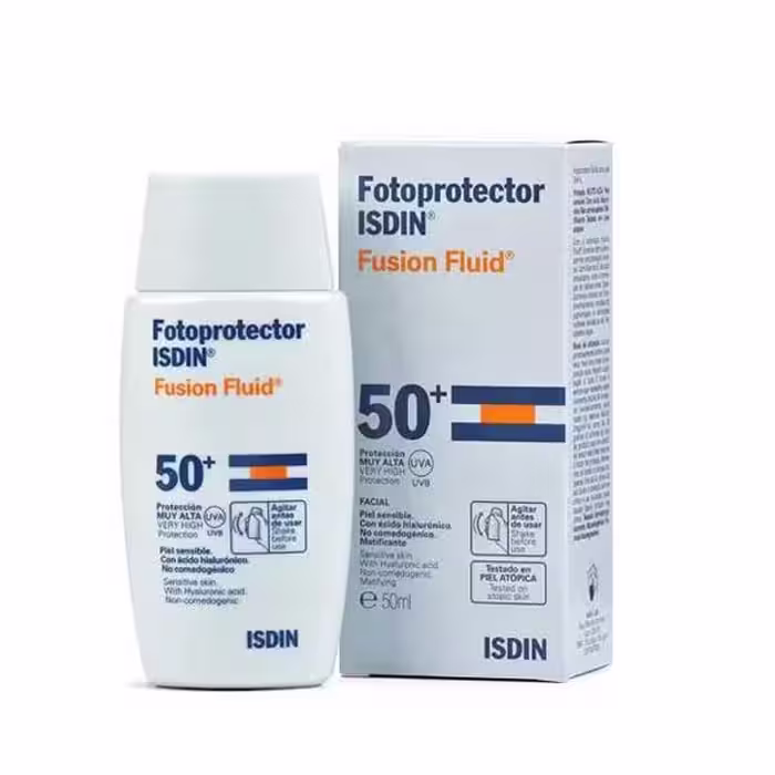 فلوئید ضد آفتاب فیوژن ایزدین⁺SPF50 حجم 50 میلی لیتر