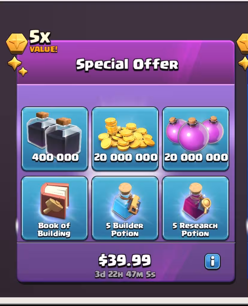 افر 39.99 دلاری کلش اف کلنز