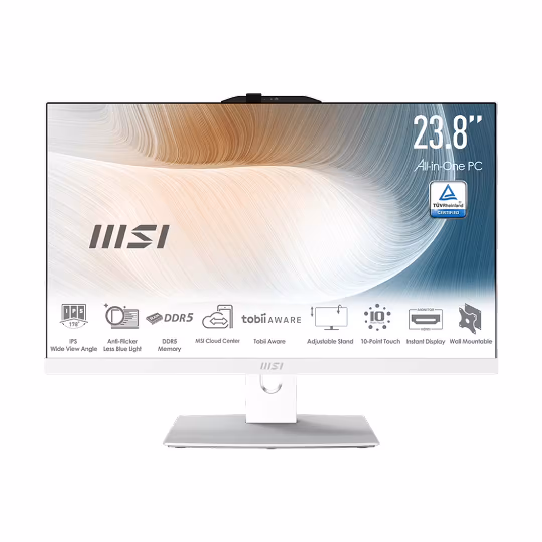 کامپیوتر همه کاره 24 اینچ ام اس آی مدل AM242P 1M White Core 3 100U 8GB Ram 500GB SSD