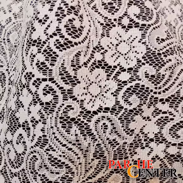 پارچه (عمده) دانتل سفید گلدار (از 10 متر...)