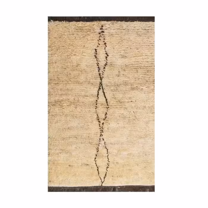 گلیم گبه دستبافت یک و نیم متری مدل شگی طرح مراکشی