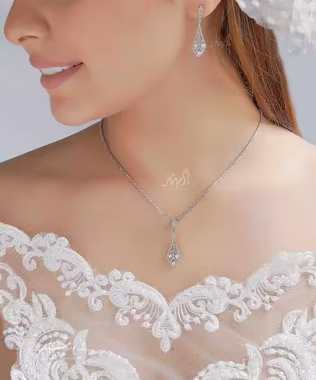 💍نیم ست جواهری خاص و زیبا نقره عیار 925 (آویز و گوشواره)(N_4057)‌‌‌‌‌‌ ‌