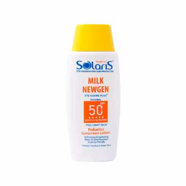 لوسیون ضد آفتاب کودک سولاریس SPF 50 حجم 100 میلی لیتر (بی رنگ)