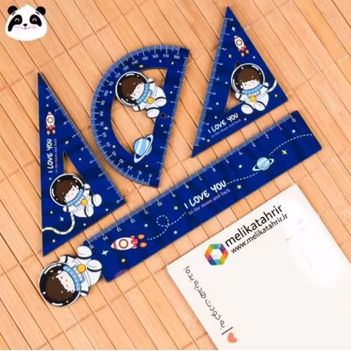 ست 4 عددی خط کش نقاله گونیا طرح پسرانه