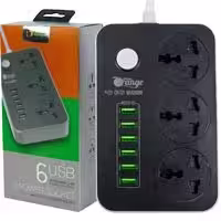 چند راهی کلیددار 2 متری با 6 پورت USB2.0 Orange T21 3.4A
